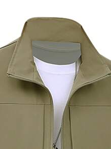 Gilet casual e semplice di moda per uomo, adatto per uso quotidiano - Cachi - Visualizzare 3
