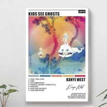 Framed Sedtrans Music Poster  Poster West KIDS SEE GHOSTS Album Cover Canvas Poster Bedroom Decor Landscape Office Room Decor Gift - 裱框 - 查看 3