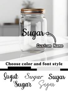 1张定制贴纸，可用作农舍风格贴纸、定制食品储藏室标签、罐子标签、食品储藏室整理标签、储物标签、厨房标签，通用生日和节日派对用品，适用于家庭、办公室、商业场所及商业装饰和礼品，多功能。 - 彩色 - 查看 2