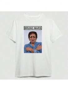 Basic 100% Cotton Funny Meme Bruno Mars Reginaldo T-Shirt Unisex Women's And Men's T-Shirt - trắng - Xem 3
