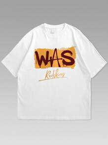 Mens T Shirts, Graphic Tees Men, Mens Gifts, Creative Graphic T-Shirt, Designed With Washington Football Pattern + Text, This Casual Tees Is Perfect For Football Fans, Football Game Day Wear, Soft Fabric, 100% Cotton, Heavy Fabric, Unisex. - trắng - Xem 2
