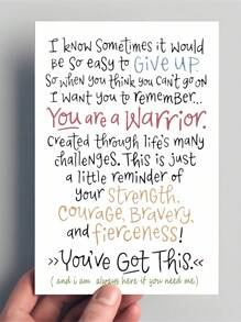 Inspirational Warrior Card - Encouragement & Strength Reminder, Perfect For Anyone, Everyday Office Essentials - Multicolor - View 7