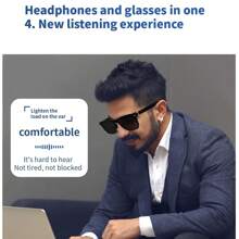 SIMSONLAB Gafas inteligentes de moda, audio inalámbrico con altavoces HD, control por voz para asistente virtual, emparejamiento fácil con un solo botón, patas con función espejo, control remoto para fotografía, sonido estéreo, sensación cómoda de uso, gafas de sol unisex, gafas inteligentes con micrófono, gafas de sol deportivas perfectas para conducir, pescar y excursiones de verano, productos electrónicos de gafas Bluetooth, exquisito regalo de fin de año