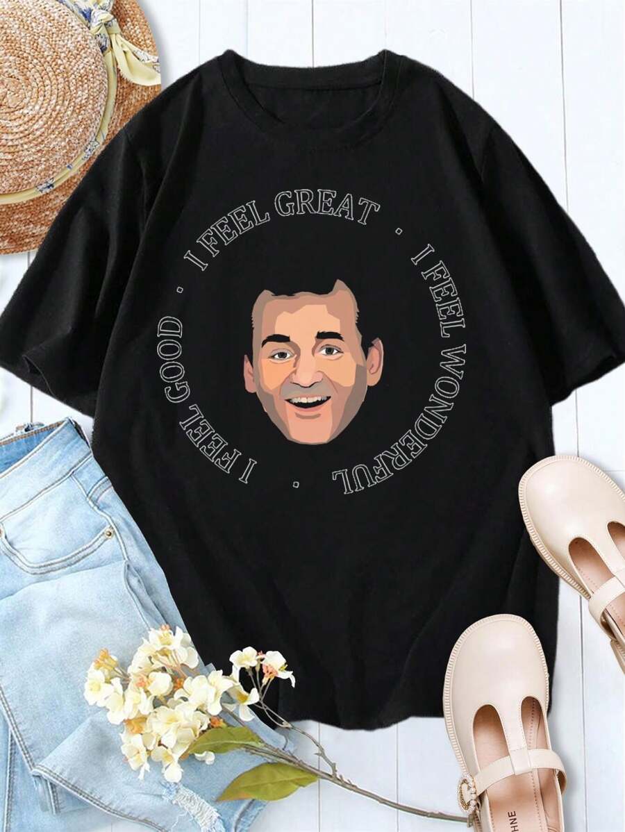 What About Bob? Women's Funny T-Shirt | Classic Movie Tee | 90s Nostalgia Shirt - Black - View 1