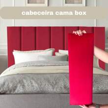 Headboard For Double Bed 60x20 Upholstered Modular Kit 7 Pieces Double-Sided Fixation - Red - View 2
