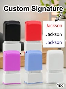LICVIC 1pc Custom Name Signature Stamp, Name Stamps Personalized, DIY Customized Self Inking Name Stamp, Stamps For Signing Name, Name Stamp For Clothing Waterproof - Style a - View 2