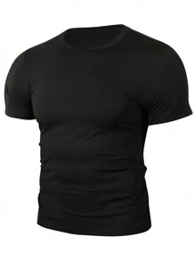 Men's 2-Piece Sports T-Shirt, Men's Functional Shirt, Quick-Drying Breathable Training Shirt, Fitness Running Shirt, Summer Casual Comfort Shirt