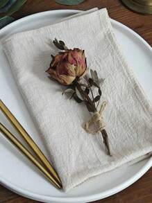 2/6/12 件现代简约优雅米色皱纹纹理餐巾，适用于餐厅、厨房、婚礼派对、餐桌装饰