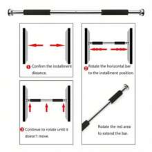 Pull Up Chin Up Bar Doorway Upper Body Abs Gym Fitness Training Strength - Silver - View 5