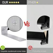 Floating Shelf Bracket 8 Inch, Shelf Brackets Stainless Steel Solid L Bracket For Wall, Kitchen, Nursery, Fireplace Mantel, Bookshelves, Bar Wall Shelves 6 Pack