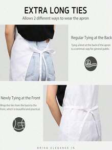 1Pc Oil-Proof With Pockets Kitchen Apron, Simple Style Black Apron With Pockets, Dirt-Resistant Waist Apron And Waist-Length For Cooking, Catering Men And Women Kitchen Supplies Fashionable Kitchen Workwear, Kitchen Supplies, Bathroom, Home, Household, Supplies