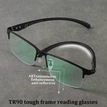 Premium Coated Lens Reading Glasses, Readers With TR90 Half Rim Frame, Lightweight Eyewear For Men And Women - White - View 2
