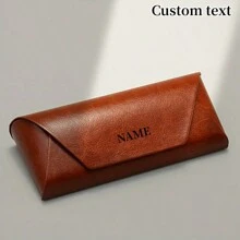 Customized Engraved Name Luxury Eyeglass Case - Faux Leather, Fashionable Unisex Eyewear Storage Box - Perfect Travel Accessory And Valentine's Gift, Customer Favorite, DIY, Name Engraving - Multicolor - View 2