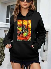 Women's Spawn Hoodies T-Shirts Graphic Tees Sweatshirts More - Black - View 1
