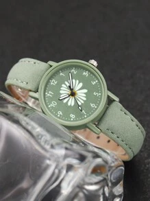 2 件/套女士时尚数字表盘石英表 + 花卉手链，不含表盒 - 綠色 - 查看 7