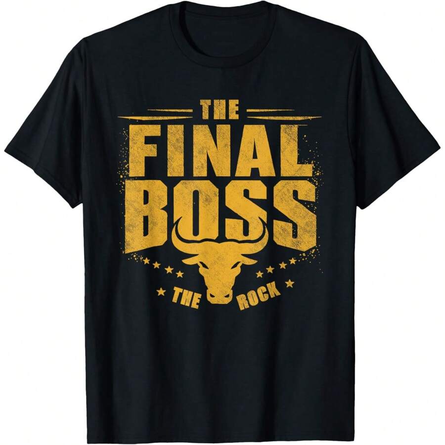 The Final Boss Vintage Rock Music Final Boss Gamer Bull Head T-Shirt - Black - View 1