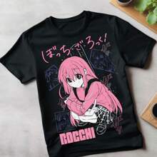 Hitori Gotou Bocchi The Rock T-Shirt Yamada,Nijika Ijichi Anime Girl All Sizes - 黑色 - 查看 1