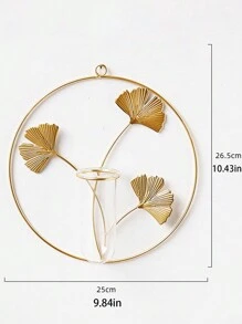 1pc Iron Wall Hanging Hydroponic Flower Vase, Home Decor Craft, Dry Flower Vase Wholesale Gifts Birthday Graduation