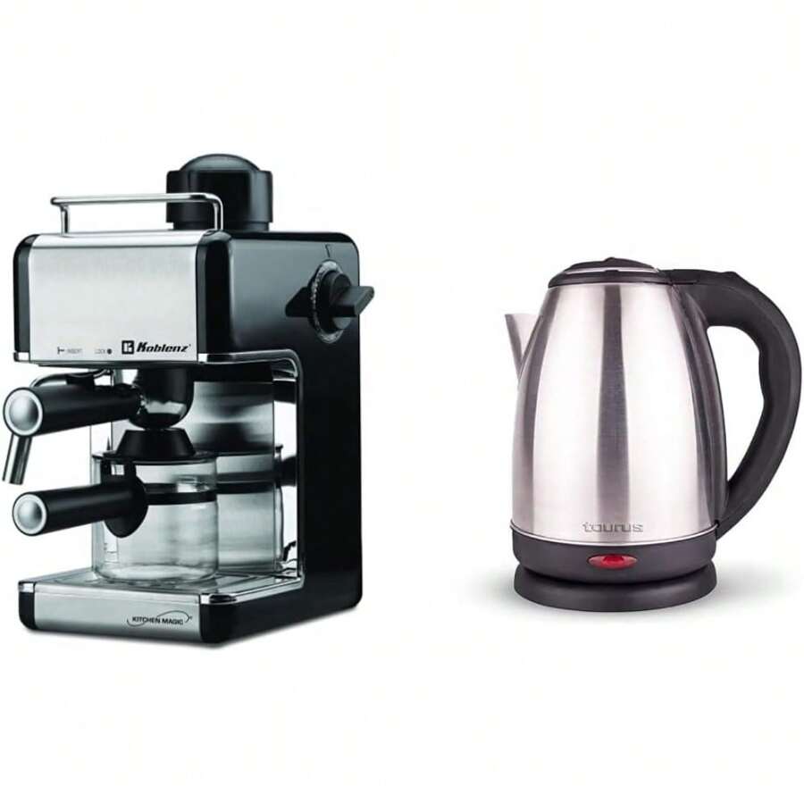 Koblenz Cafetera Espresso y Cappuccino, 4 Tazas, 3.5 Bares de Presión, Potencia de 800 W, Sistema de Espuma para Café Cappuccino, Color Negro con Acero Inoxidable, CKM-650 EIN, 00-0603-00-1 - Azul menta - Ver 1