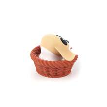 3D Printed Cute Corgi Puppy, Realistic Animal Model, Small Dog Sitting Inside A Basket