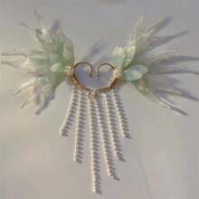 Women Fairy Ear Cuffs Beautiful Clip-On Mermaid Earrings Fashion Ear Cuffs Cosplay Accessories - Màu xanh huỳnh quang - Xem 2