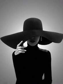 1 pezzo Cappello da spiaggia di paglia da donna con ampia tesa, piccolo e pieghevole, per le vacanze