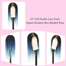 Full Lace Box Braided Wigs For Women 24 Inches Knotless Cornrow Braids Lace Frontal Wig Synthetic Braided Wig Daily Used