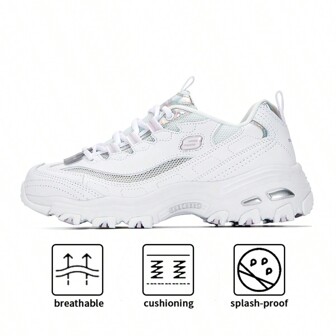 Skechers Zapatillas casuales de la serie D'LITES 1.0 con estilo retro, para fitness/entrenamiento/ir al trabajo de mujeres. Talla 37 y superiores, se recomienda pedir medio número menos - 66666200-WHT