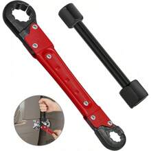 Plumbing Tools, Useful Angle Wrench Set For Quickly Removing And Tightening Compression Nuts And Angle Stops In Tight Spaces, Plumbers Wrench Angle Stop Wrench Set Makes Plumbing Jobs Easier (Red) - Red - View 1