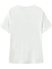 Camiseta de cuello redondo holgada y casual con gráfico de impresión de copa de vino