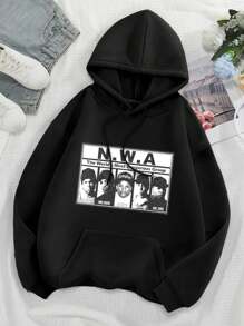 N.W.A Women's Hoodies Classic Hip Hop T-Shirt Style - Black - View 1