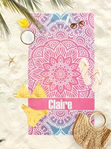 Personalized Bohemian Style Beach Towel, Mandala Patterned Beach Blanket With Name/Letter, Absorbent Beach Towel Suitable For Women, Girls, Children, Boys, Men, Adults,Multi-Functional,Durable,Anti-Mold,Ornamental,Reusable,Exquisite,Stylish,High-Quality,Colorful,Modern,Cute,Comfortable,Custom,Personalized,Unique,Ideal Gifts For Him,Ideal Gifts For Her,Boyfriend,Dad,Girlfriend,Mom,Family,Friends,Tea Room,Home,Garden,Office,For Anniversaries,For Valentine's Day,For Mother's Day,For Birthdays,For Father's Day,For Graduation,For Weddings,For Housewarming,Customized Beach Towels - Multicolor - View 18