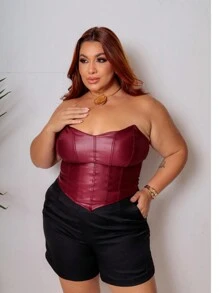 Top Corselet Cropped Plus Size