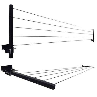 Varal Retrátil, Dobrável De Parede Em Aço, Cabo De Aço Encapado ENVIO IMEDIATO