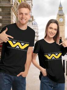 Women's Weyland-Yutani Logo T-Shirt - Alien Movie Fan Apparel Sci-Fi Tee Retro 80s Style - 黑色 - 查看 1