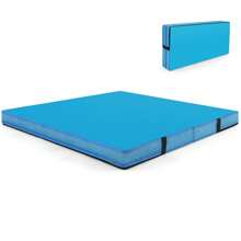 4F Folding Gymnastics Mat 10cm Thick Foam Tumbling Mats With Carry Handles-Blue - Blue - View 1