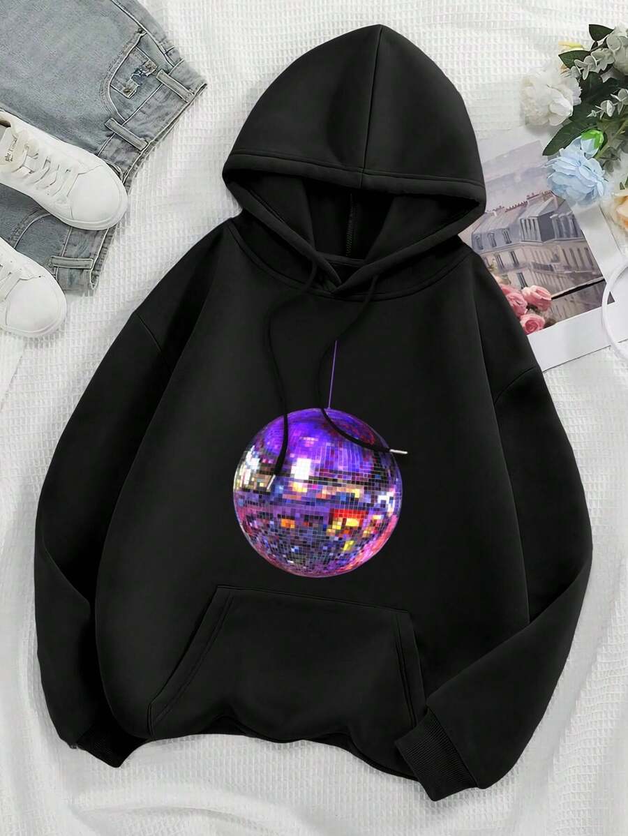 Women's Dazzling Disco Ball Jacket T-Shirt Shimmering Glittering Party Wear