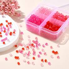 约 1200 件 4 色透明亚克力珠、双锥珠，适用于手链 DIY 珠宝制作