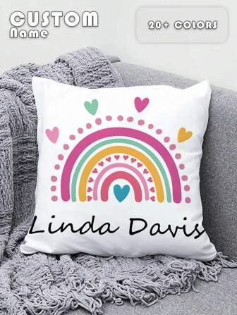 1 pieza Funda de almohada personalizada con nombre impreso, funda de almohada con nombre personalizado, funda de almohada de impresión de un solo lado para el Día de la Madre/Padre/Acción de Gracias/Día del Maestro, cree su propia funda de almohada con imagen, gran regalo para familia, amigos y usted mismo, regalo del Día de San Valentín