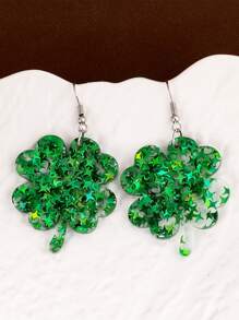 1 Cặp Hoa tai treo Acrylic hình cỏ ba lá xanh, Phong cách cổ điển dễ thương, Móc thép không gỉ, Không mạ, Không khảm, Phù hợp cho mọi mùa Phụ kiện cho các bữa tiệc & lễ kỷ niệm - Nhiều màu - Xem 8