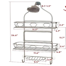 3 Tiers Premium Hanging Shower Caddy Bathroom Shower Organizer Shower Rack With Soap Holder 11.6"X 5"X24.2" Mesh Bathroom Shower Head Organizer Shelf For Shampoo And Soap, Upgraded 2nd Edition Home Bathroom Decor Summer Back To School