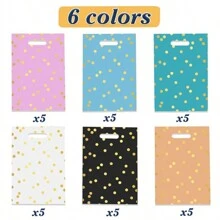 30pcs Gift Bags Party Favor Bags Goodie Bags Treat Bags Small Gift Bags Loot Bags For Wedding, Birthday, Party, Apparel Packaging, Valentine Day, Plastic Gift Storage Bag, Party Packaging Bags, 6 Colors - Multicolor - View 19