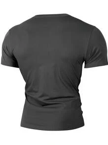 Men's 2-Piece Sports T-Shirt, Men's Functional Shirt, Quick-Drying Breathable Training Shirt, Fitness Running Shirt, Summer Casual Comfort Shirt