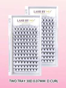 120 piezas de extensiones de pestañas premontadas, densidad de 10D/20D/30D, rizo C de 0.07 mm, bandeja mixta de 8-15 mm, racimo con punta afilada, base de punta fina, estilo de abanico ruso, negro mate esponjoso - D - Ver 7