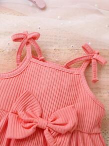 Baby Girl 2pcs/Set Soft & Comfy Cute Butterfly Decor Suspender Princess Dress Outfit
