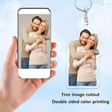 1 pièce Porte-clés photo personnalisé, porte-clés photo en acrylique pour animaux de compagnie, cadeau humoristique, cadeau mignon d'anniversaire, thème anime/dessin animé, design animal/peluche, porte-clés de fantaisie décoratif pour femme avec mousqueton, cadeau d'anniversaire ou de fête idéal