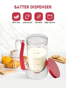 Pancake Batter Dispenser With Measurement Markings, Baking Tool For Precise Portion Control Of Pancakes, Cupcakes, Waffles And Cakes, Kitchen Measuring Dispenser
