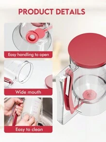 Pancake Batter Dispenser With Measurement Markings, Baking Tool For Precise Portion Control Of Pancakes, Cupcakes, Waffles And Cakes, Kitchen Measuring Dispenser