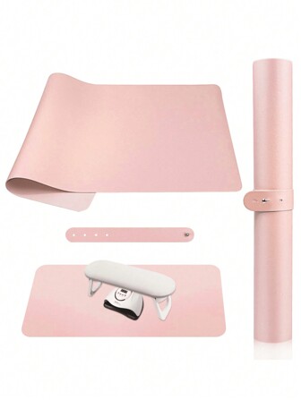 1 pièce Tapis de manucure pliable en cuir PU, support lavable pour vernis à ongles, repose-bras pour techniciens des ongles, salons de manucure, usage domestique