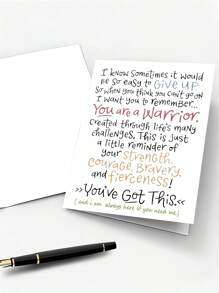 Inspirational Warrior Card - Encouragement & Strength Reminder, Perfect For Anyone, Everyday Office Essentials - Multicolor - View 6
